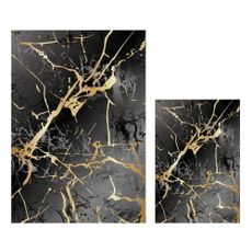 Čierne/v zlatej farbe kúpeľňové predložky v súprave 2 ks 60x100 cm Cracks – Mila Home