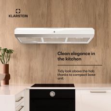 Klarstein Contempo Neo, digestor, podskrinkový, recirkulácia, 175 m³/h, SenseControl, integrované dotykové ovládanie, nehrdzavejúca oceľ / akrylové sklo
