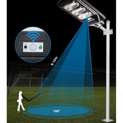 LED Solárna pouličná lampa so senzorom LED/180W/6V 6500K IP65 + diaľkové ovládanie