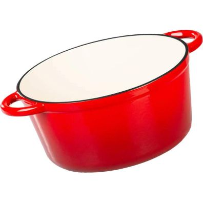 Liatinový hrniec 24cm smaltovaný 4l s pokrievkou červený