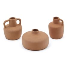 Oranžové terakotové vázy v súprave 3 ks (výška 6 cm) Sofra – Kave Home