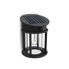 Philips Geri UltraEfficient solárne LED okrúhle svietidlo so senzorom antracit, 3,2 W, 500 lm, 2700 K