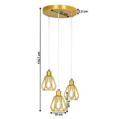 KONDELA Okira Typ 1 visiaca lampa zlatá