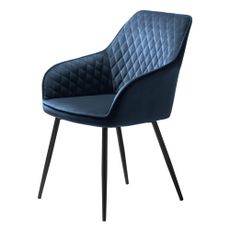 Modrá zamatová jedálenská stolička Milton – Unique Furniture