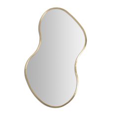 Estila Luxusné glamour nástenné zrkadlo Acero asymetrického zaobleného tvaru s tenkým zlatým kovovým rámom 109 cm