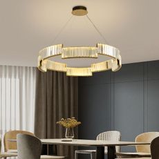 LED Stmievateľný luster na lanku LED/60W/230V 3000-6500K zlatá + diaľkové ovládanie