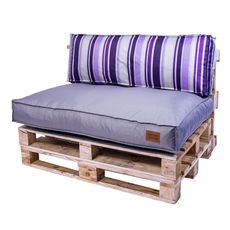 Golden Garden Paletové sedenie GG78 - podsedák a vankúš 120cm x 80cm x 15cm penový granulát sivá s pásmi 1