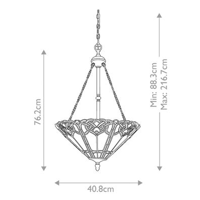 Elstead QZ-CAMBRIDGE-P - Luster na reťazi BELLE 3xE27/100W/230V