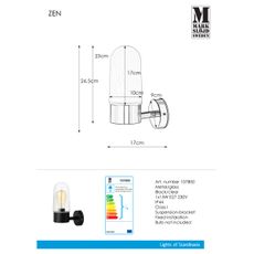 Markslöjd 107800 - Kúpeľňové nástenné svietidlo ZEN 1xE27/15W/230V IP44