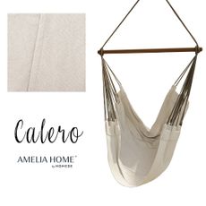 AmeliaHome Závesné hojdacie kreslo Calero svetlo béžové, velikost 100x130