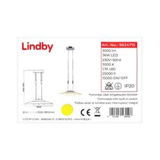 Lindby - LED Stmievateľný luster na lanku AMIDALA LED/36W/230V