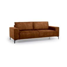 Koňakovohnedá pohovka z imitácie kože 224 cm Copenhagen – Scandic
