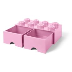 Svetloružový úložný box s dvoma zásuvkami LEGO®