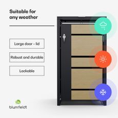 Blumfeldt BinSafe, box na odpadky, 1 odpadkový kôš, 240 l, uzamykateľný, pozinkovaná oceľ odolná voči poveternostným vplyvom