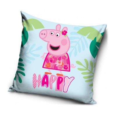 Vankúš Prasiatko Peppa - motív Happy - 40 x 40 cm