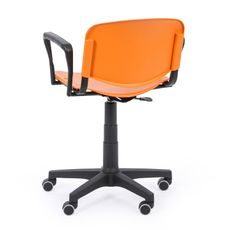 Pracovná stolička ISO s podpierkami rúk, otočná, oranžová