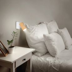 Brilagi - Nástenné bodové svietidlo SELE 1xGU10/30W/230V biela/dekor duba