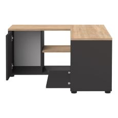 TV stolík v dekore duba v čierno-prírodnej farbe 90x45 cm Angle – TemaHome