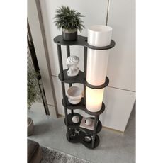 Stojacia lampa s poličkami NOTO 1xE27/40W/230V čierna
