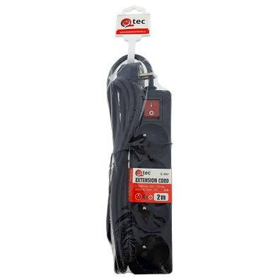 Predlžovací kábel s vypínačom Q-353f 4x z/u 2m čierny