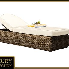 Deokork Ratanová lehátko polohovateľné vr. polstrovania 198 x 68 cm BORNEO LUXURY (hnedá)