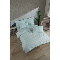 Damaškové obliečky na dvojlôžko v mentolovej farbe 200x200 cm Kareli – Mijolnir