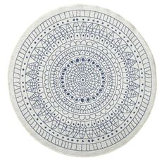 NORTHRUGS Kusový koberec Twin-Wendeteppiche 103104 creme blau – na von aj na doma - 200x200 (priemer) kruh cm