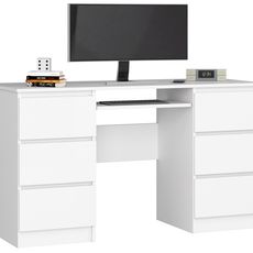 Ak furniture Písací stôl A-11 135 cm biely