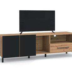 Tv stolík nibiru 160cm - dub artisan/čierna