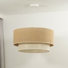 Duolla - Luster na lanku YUTE BOHO 1xE27/15W/230V pr. 45 cm hnedá/krémová