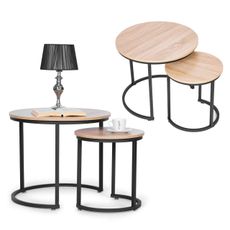 ModernHome Sada 2 konferenčných stolíkov - okrúhle