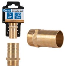 Mosadzná hadicová vsuvka 25 mm - 3/4" vonkajší závit - kľúč (250)