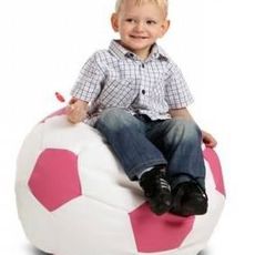Sedací vak malá bielo ružová futbalová lopta TiaHome