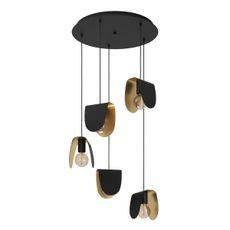 Eglo 390183 - Luster na lanku SERENARA 5xE27/40W/230V čierna/zlatá