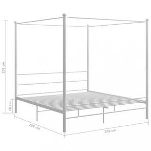 Posteľ s nebesami biely kov Dekorhome 200 x 200 cm