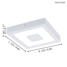 Eglo 96488 - LED Vonkajšie stropné svietidlo IPHIAS LED/16,5W/230V IP44
