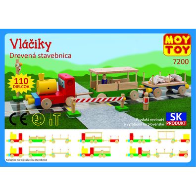 Drevená stavebnica Vláčiky Moy Toy