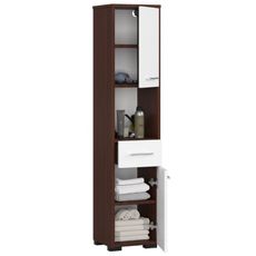 Kúpeľňová skrinka Fin 2D 1SZ 1W wenge/biela