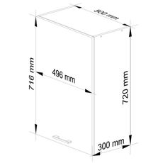 Kuchynská skrinka OLIVIA W50 H720 - biela/biely lesk