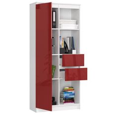 Regál R15 R80 1D 2SZ-červená / biela