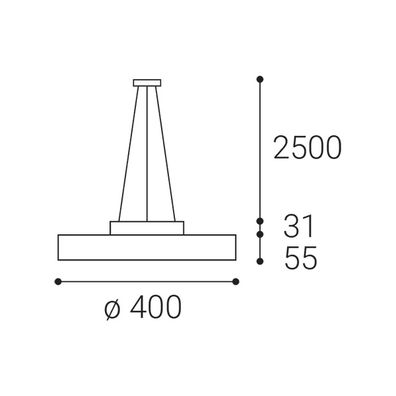 LED2 -LED Luster na lanku ROTO LED/48W/230V 2700K/3300K/4000K IP40 čierna pr.40 cm