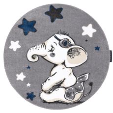 Dywany Łuszczów Detský kusový koberec Petit Elephant stars grey kruh - 140x140 (priemer) kruh cm