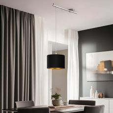 Eglo - LED  Luster na lanku CALCENA 1xE27/60W/230V chróm/čierna