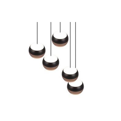 LED závesné svietidlo s kovovým tienidlom ø 30 cm v čierno-medenej farbe Orbit - Trio Select