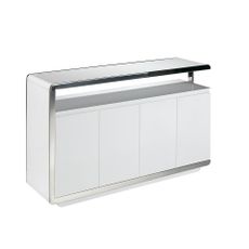 Estila Moderná biela komoda Urbano s chrómovým rámom 140cm
