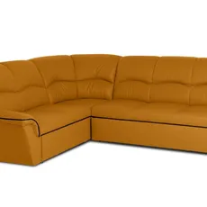 Kožená rohová sedacia súprava DUBAJ LUX XL II, Ľavá, horčicová (K-99)_čierna (K-70)