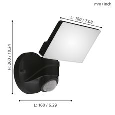 Eglo 98178 - LED Vonkajšie svietidlo so senzorom PAGINO LED/15W/230V IP44