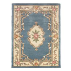 Modrý koberec z vlny Flair Rugs Aubusson, 75 × 150 cm