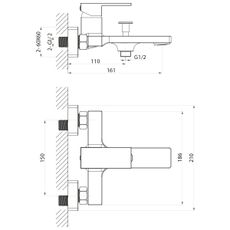 Sapho - Vaňová batéria CUBEMIX matná čierna