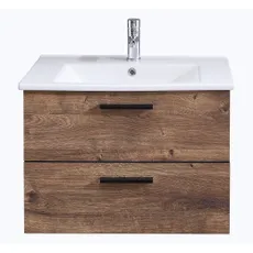 Hnedá závesná skrinka v dekore duba bez umývadla 71x51 cm Set 374 - Pelipal